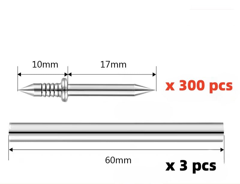 zcfochi 300pcs Double-Head Skirting Thread Seamless Nail, Non Marks Nail, Invisible Security Screw, Double Ended Baseboard Invisible Screw,Hidden Nail for Wood Veneer, with Specific Sleeve Tool (300) - Image 3